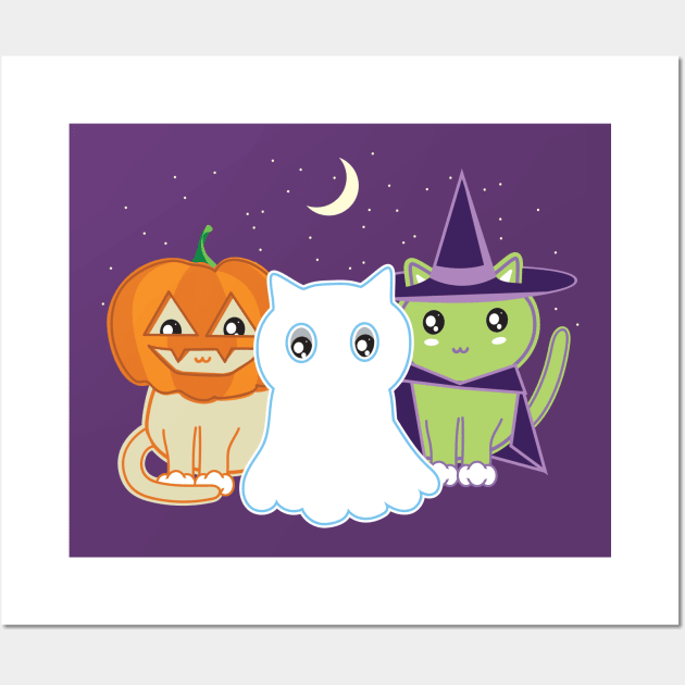 Halloween Kitties Wall Art by KimonoKat